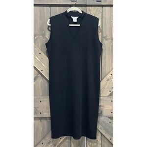 Exclusively Misook Black Acrylic Sleeveless Shift Acrylic Midi Dress‎ Women's 1X